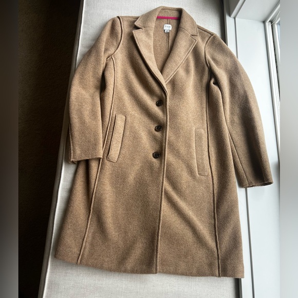 Boiled wool-blend j crew 2 stunning Carmel trench - Picture 2 of 5